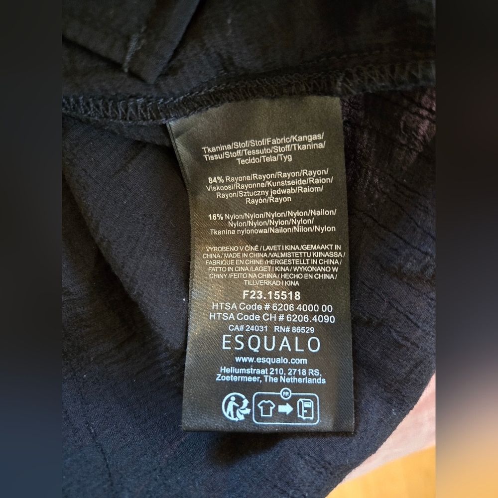 ESQUALO | Elegant Black Button-Down Blouse, Size 8 - Picture 8 of 10